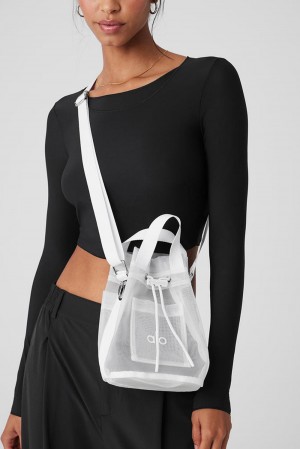Alo Yoga Sheer Cross Body Donna Bucket Bag Bianche | Italia YKT-859270