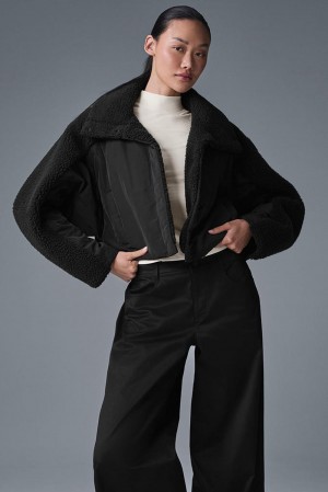 Alo Yoga Sherpa Cozy Escape Donna Giacca Puffer Nere Nere | Italia HOI-723054