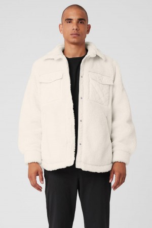 Alo Yoga Sherpa Edge Shacket Uomo Giacca Ivory | Italia EVH-678349