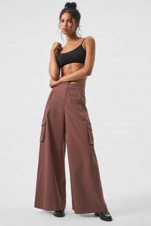 Alo Yoga Show Off Cargo Wide Leg Donna Pant Chestnut | Italia RTZ-541708