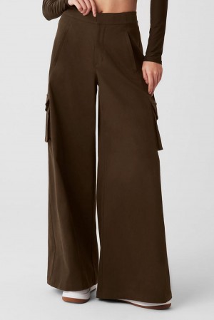 Alo Yoga Show Off Cargo Wide Leg Donna Pant Espresso | Italia HEK-431572