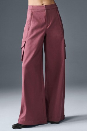 Alo Yoga Show Off Cargo Wide Leg (Regular) Donna Pant Bordeaux | Italia MOW-640398