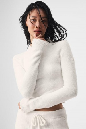 Alo Yoga Snuggle Up Donna Maniche Lunghe Ivory | Italia JDU-395861