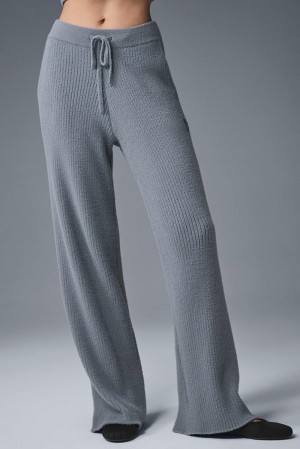 Alo Yoga Snuggle Up High-Waist Wide Leg Donna Pant Grigie | Italia WIZ-857613
