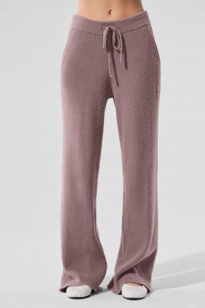 Alo Yoga Snuggle Up Sweater High-Waist Wide Leg Donna Pant Mushroom | Italia YLE-892475