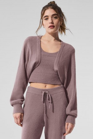 Alo Yoga Snuggle Up Sweater Shawl Donna Sciarpa Mushroom | Italia JYD-075689