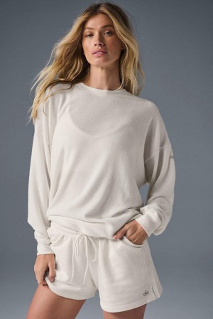 Alo Yoga Soho Donna Pullover Ivory | Italia YKP-439716