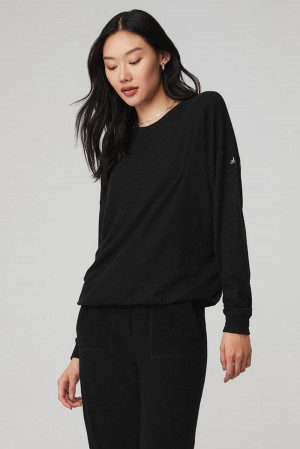 Alo Yoga Soho Donna Pullover Nere | Italia WST-280349