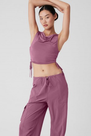 Alo Yoga Standout Cropped Donna Tank Soft Mulberry | Italia NVP-319680