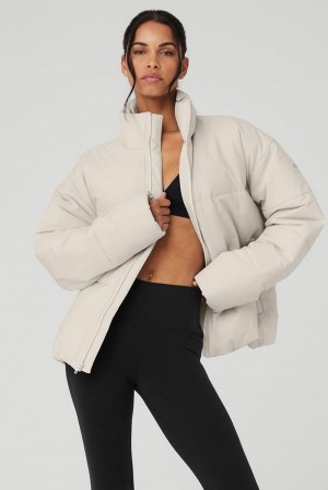 Alo Yoga Stretch Woven Street Donna Giacca Puffer Bone | Italia ZNC-052981