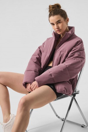 Alo Yoga Stretch Woven Street Donna Giacca Puffer Woodrose | Italia FWI-329674