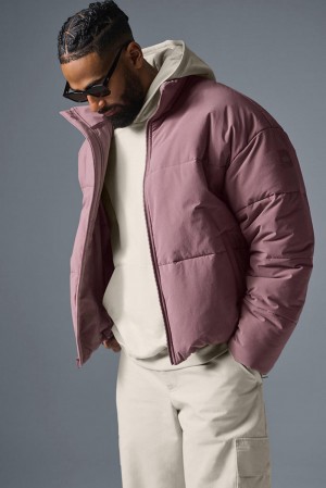 Alo Yoga Stretch Woven Street Uomo Giacca Puffer Woodrose | Italia ZYR-598417