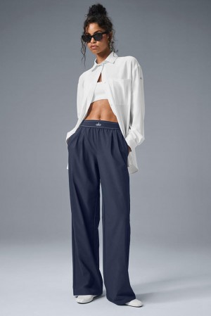 Alo Yoga Suit Up (Long) Donna Pant Blu Marino | Italia EXK-427813