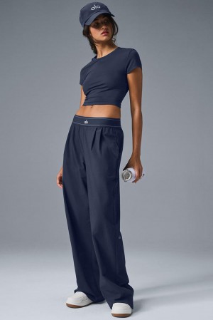 Alo Yoga Suit Up (Regular) Donna Pant Blu Marino | Italia YRM-453182