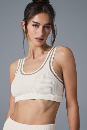 Alo Yoga Tennis Club Sweater Knit Donna Reggiseno Ivory / Gravel | Italia AHY-436908