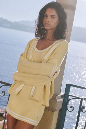 Alo Yoga Tennis Club Sweater Knit Donna Cardigan Bianche | Italia NXH-081247