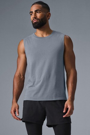 Alo Yoga The Triumph Muscle Uomo Tank Grigie | Italia EVQ-148032
