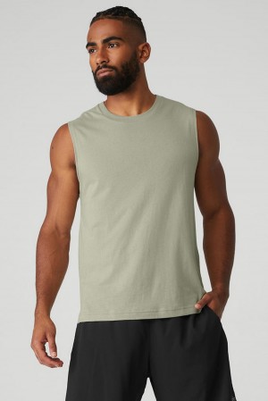 Alo Yoga The Triumph Muscle Uomo Tank Limestone | Italia BVD-590436