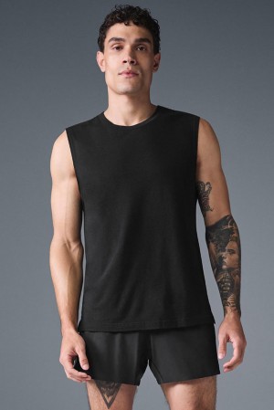 Alo Yoga The Triumph Muscle Uomo Tank Nere | Italia ZSK-716358