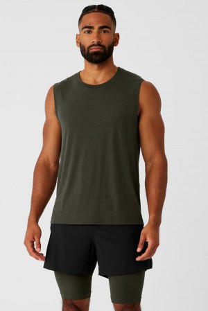 Alo Yoga The Triumph Muscle Uomo Tank Verdi | Italia YQW-418760