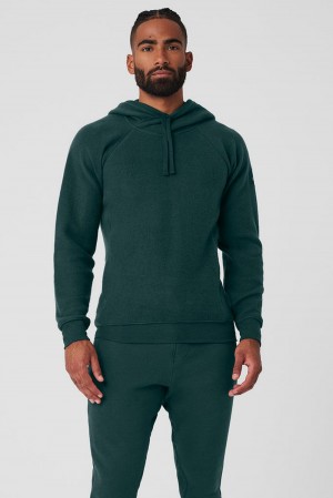 Alo Yoga The Triumph Uomo Felpa con Cappuccio Verdi | Italia PHK-735648