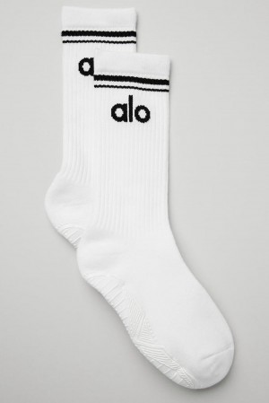 Alo Yoga Throwback Barre Donna Sock Bianche Nere | Italia TFR-073152