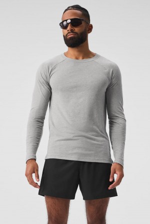 Alo Yoga Triumph Long Sleeve Uomo Tee Grigie | Italia RBF-763085