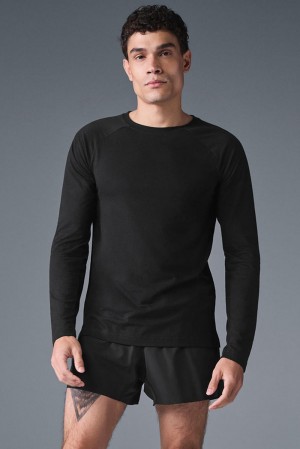 Alo Yoga Triumph Long Sleeve Uomo Tee Nere | Italia CWH-371468