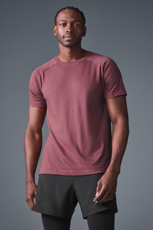 Alo Yoga Triumph Raglan Uomo Tee Bordeaux | Italia OWJ-156028