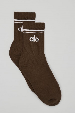 Alo Yoga Unisex Half-Crew Throwback Uomo Sock Bianche | Italia QXY-751086