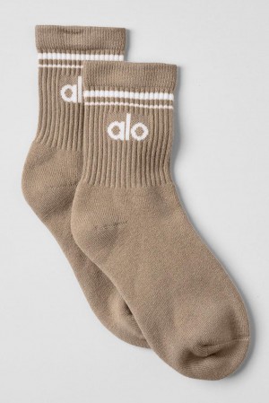 Alo Yoga Unisex Half-Crew Throwback Uomo Sock Bianche | Italia HOM-590716