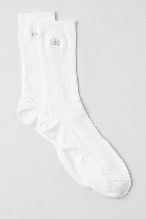 Alo Yoga Unisex Half-Crew Understated Uomo Sock Bianche | Italia HYZ-729438