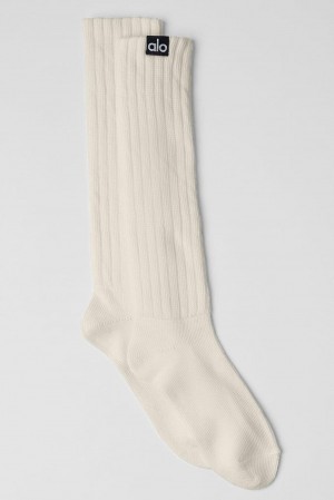 Alo Yoga Unisex Scrunch Uomo Sock Bone | Italia XYF-074259