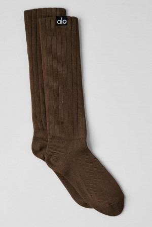 Alo Yoga Unisex Scrunch Uomo Sock Espresso | Italia YKJ-496510