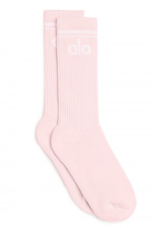 Alo Yoga Unisex Throwback Uomo Sock Rosa Bianche | Italia XBE-719054
