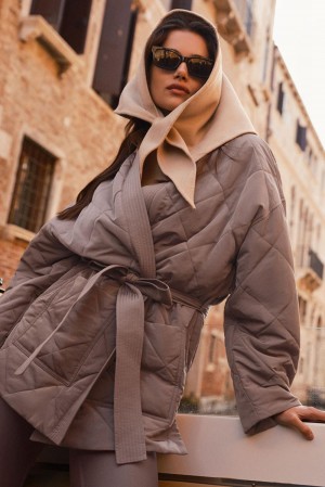 Alo Yoga Urbanite Wrap Donna Giacca Puffer Mushroom | Italia TSO-502967