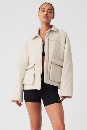 Alo Yoga Voyage Utility Cargo Donna Giacca Bone | Italia HGP-810937