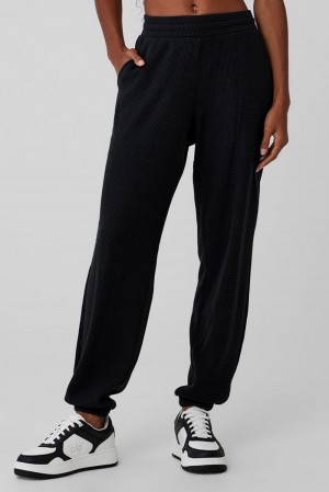 Alo Yoga Waffle Weekend Escape Donna Pantaloni Jogger Nere | Italia BMZ-678402