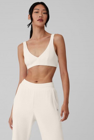 Alo Yoga Waffle Weekend Escape Donna Reggiseno Ivory | Italia WLZ-689350