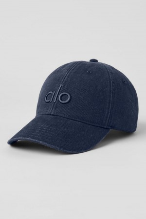 Alo Yoga Washed Off-Duty Donna Cappellino Blu Marino | Italia PQZ-413972