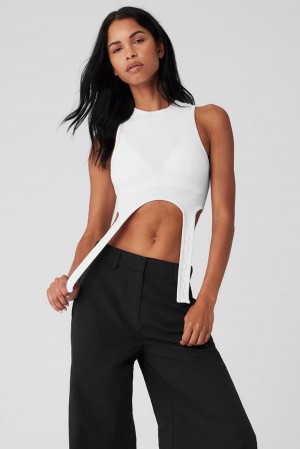 Alo Yoga Wellness Rib Flaunt Donna Tank Bianche | Italia GPO-341908