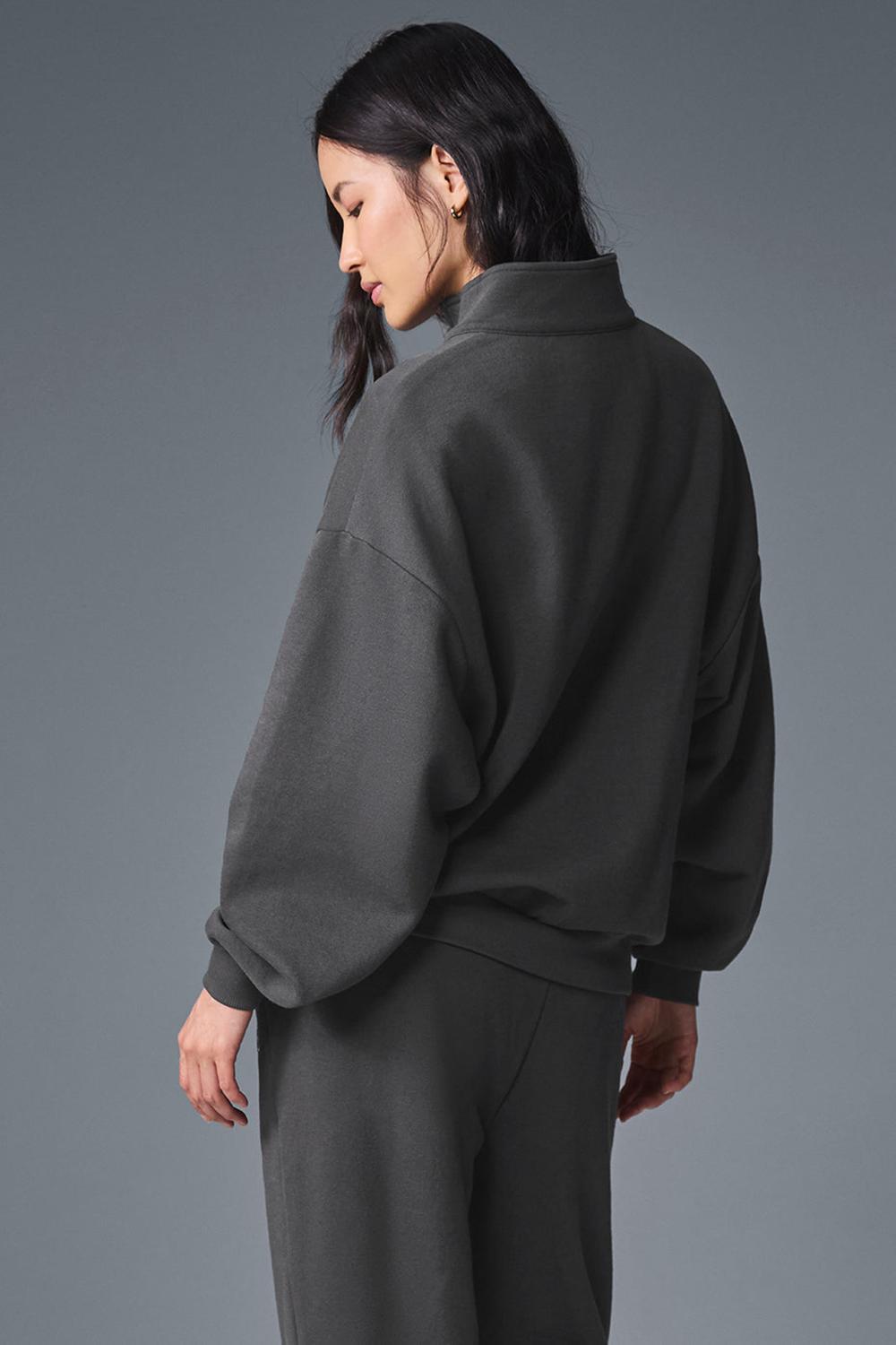 Alo Yoga Accolade 1/4 Zip Donna Pullover Anthracite | Italia  XFK-380962