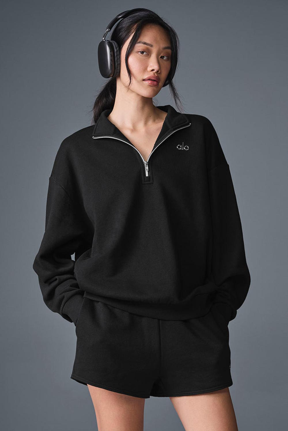 Alo Yoga Accolade 1/4 Zip Donna Pullover Nere | Italia  AXI-491568