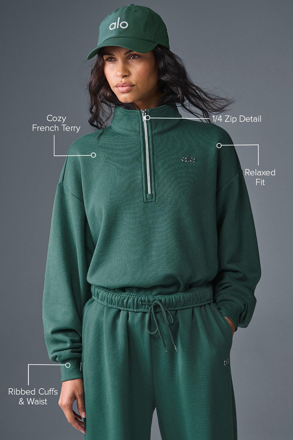 Alo Yoga Accolade 1/4 Zip Donna Pullover Winter Ivy | Italia  PFU-241937