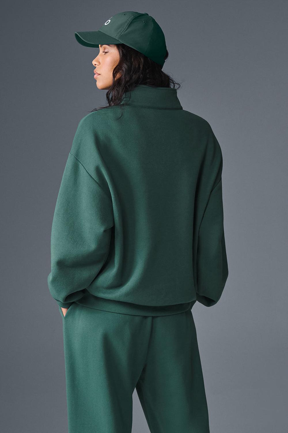 Alo Yoga Accolade 1/4 Zip Donna Pullover Winter Ivy | Italia  PFU-241937