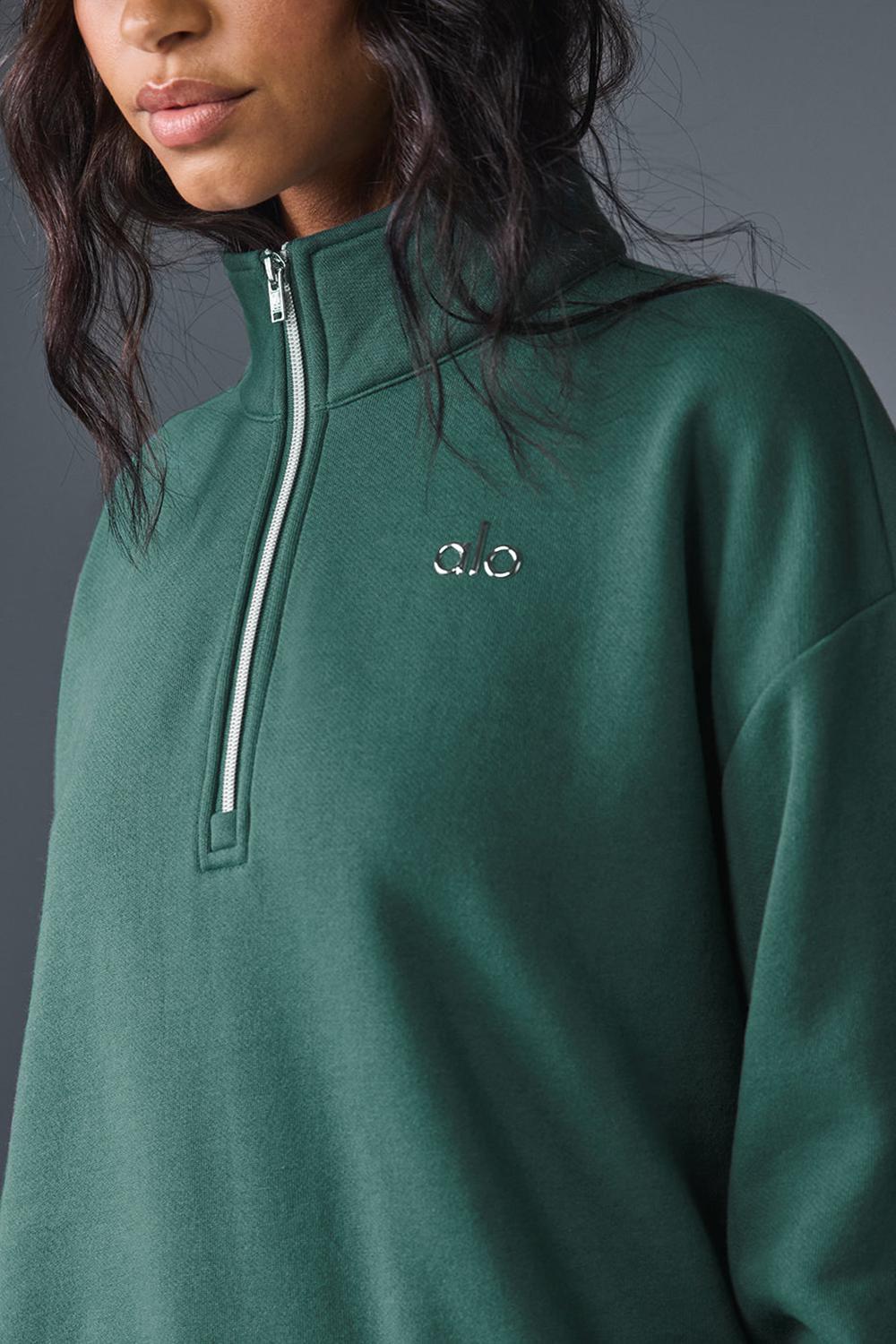 Alo Yoga Accolade 1/4 Zip Donna Pullover Winter Ivy | Italia  PFU-241937