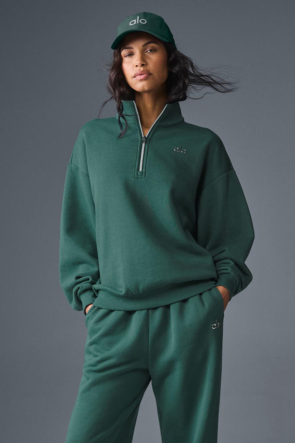 Alo Yoga Accolade 1/4 Zip Donna Pullover Winter Ivy | Italia  PFU-241937