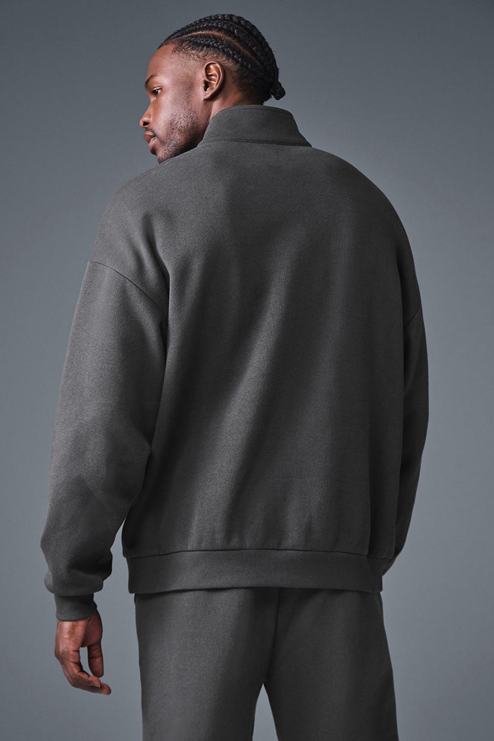 Alo Yoga Accolade 1/4 Zip Uomo Pullover Anthracite | Italia  UOG-428139