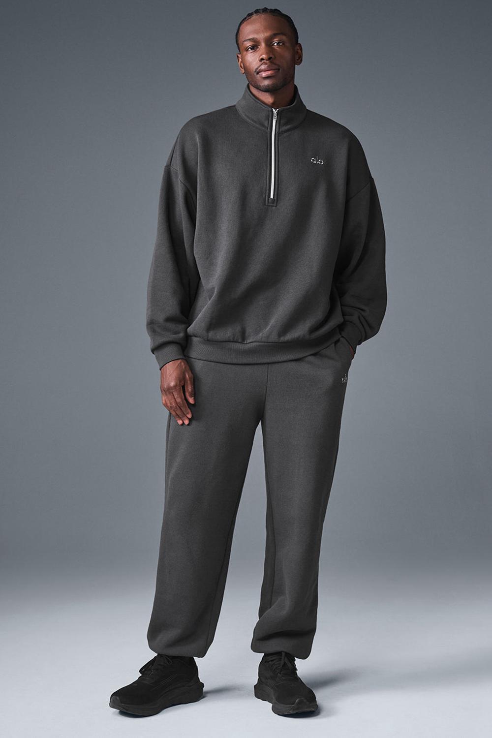Alo Yoga Accolade 1/4 Zip Uomo Pullover Anthracite | Italia  UOG-428139