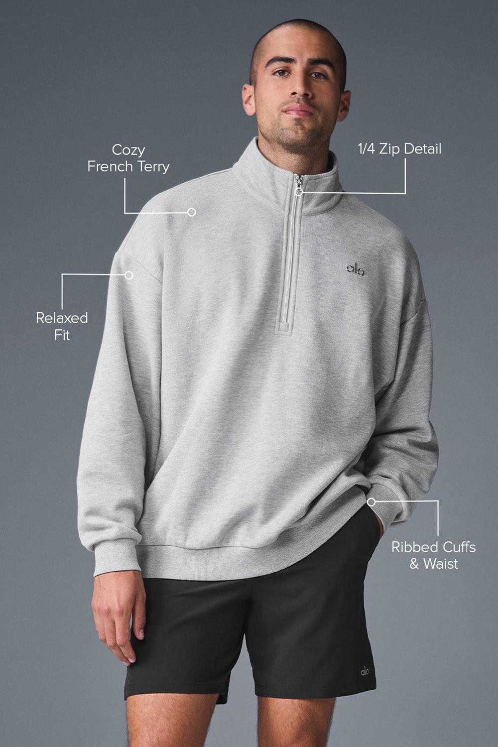 Alo Yoga Accolade 1/4 Zip Uomo Pullover Grigie | Italia  VRF-608513